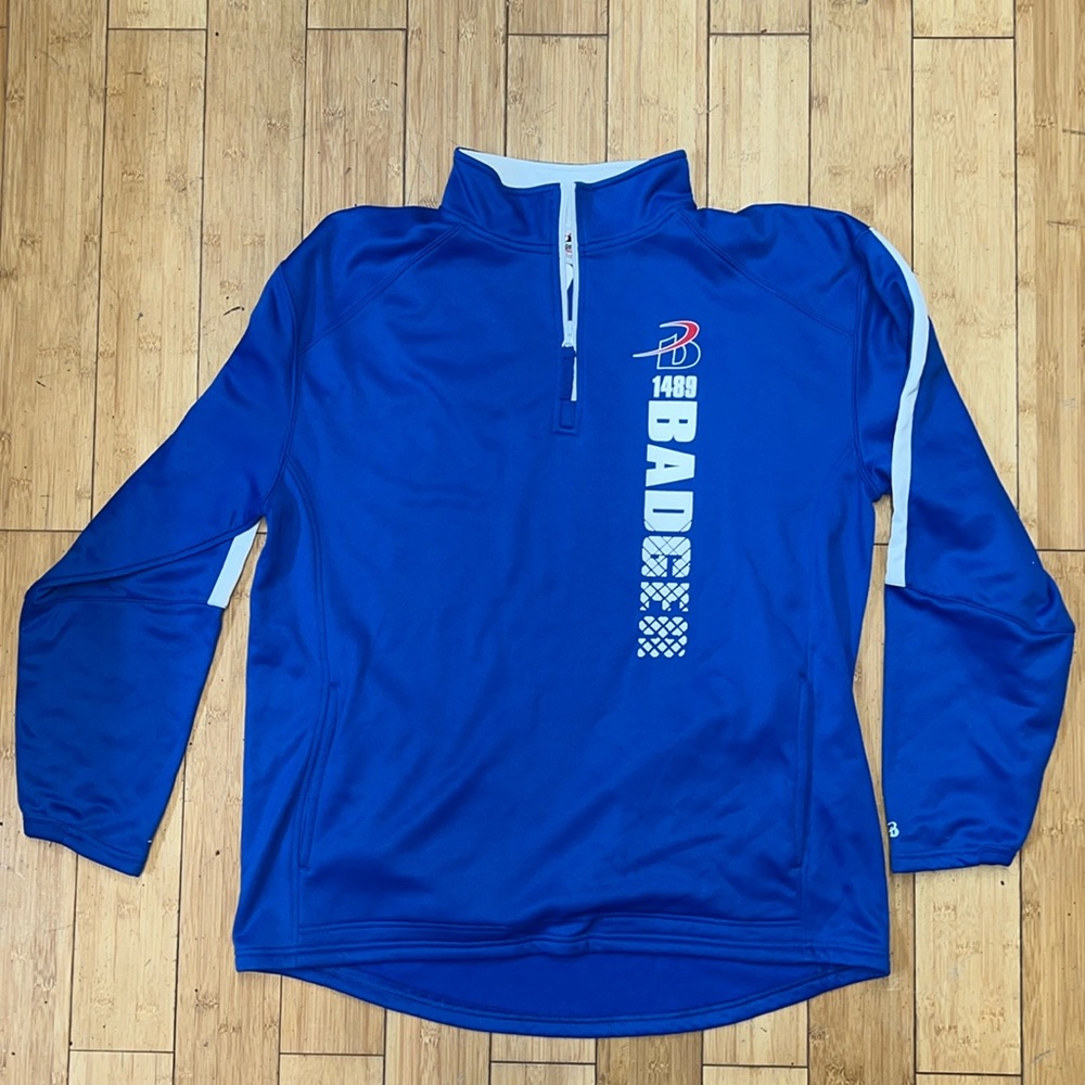 Men’s badger sport sideline 1/4 zip long sleeve performance pull over size large
